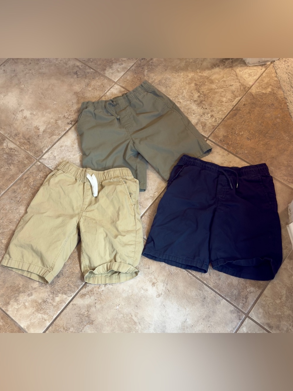 Back to School Bundle of Neutral Boy Shorts: Sz 10/12  Olive, Khaki, and Navy